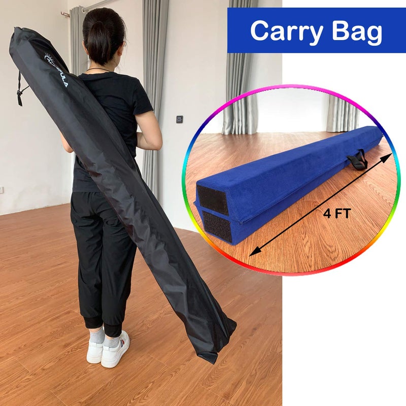 Marfula 8 FT / 9 FT Folding Balance Beam Gymnastics Floor Beam - Extra Firm - Suede Cover - Anti Slip Bottom with Carry Bag For Kids/Adults Home Use - Image 4